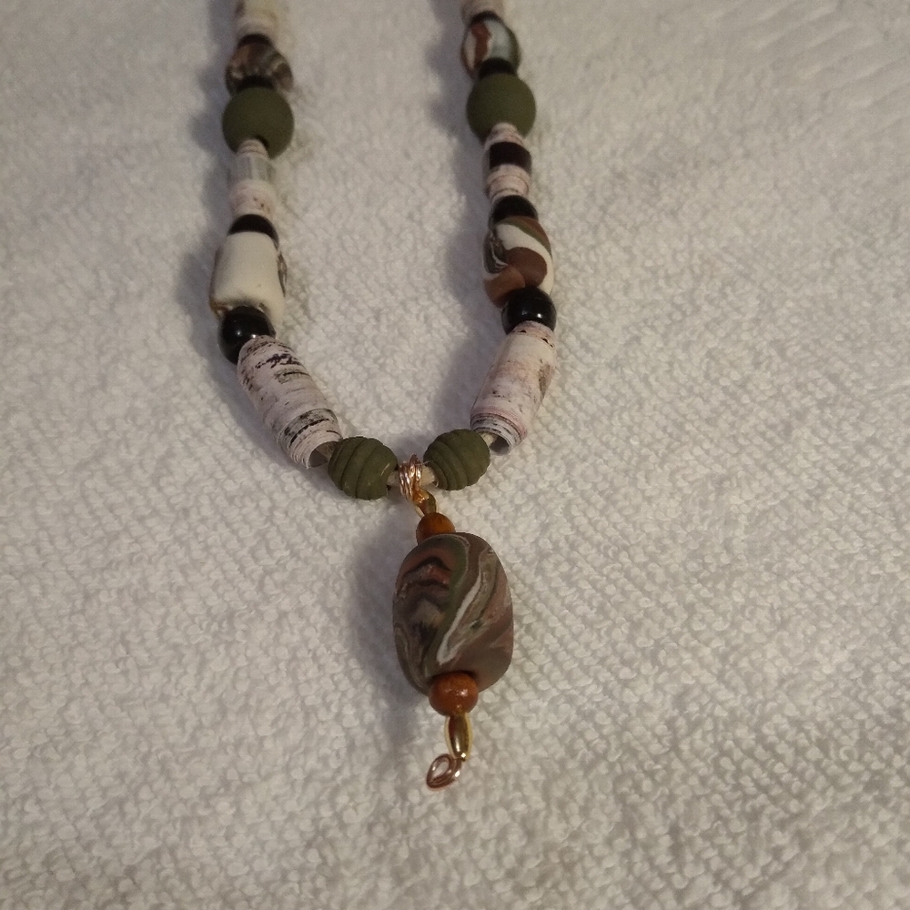 Handmade camouflage necklace